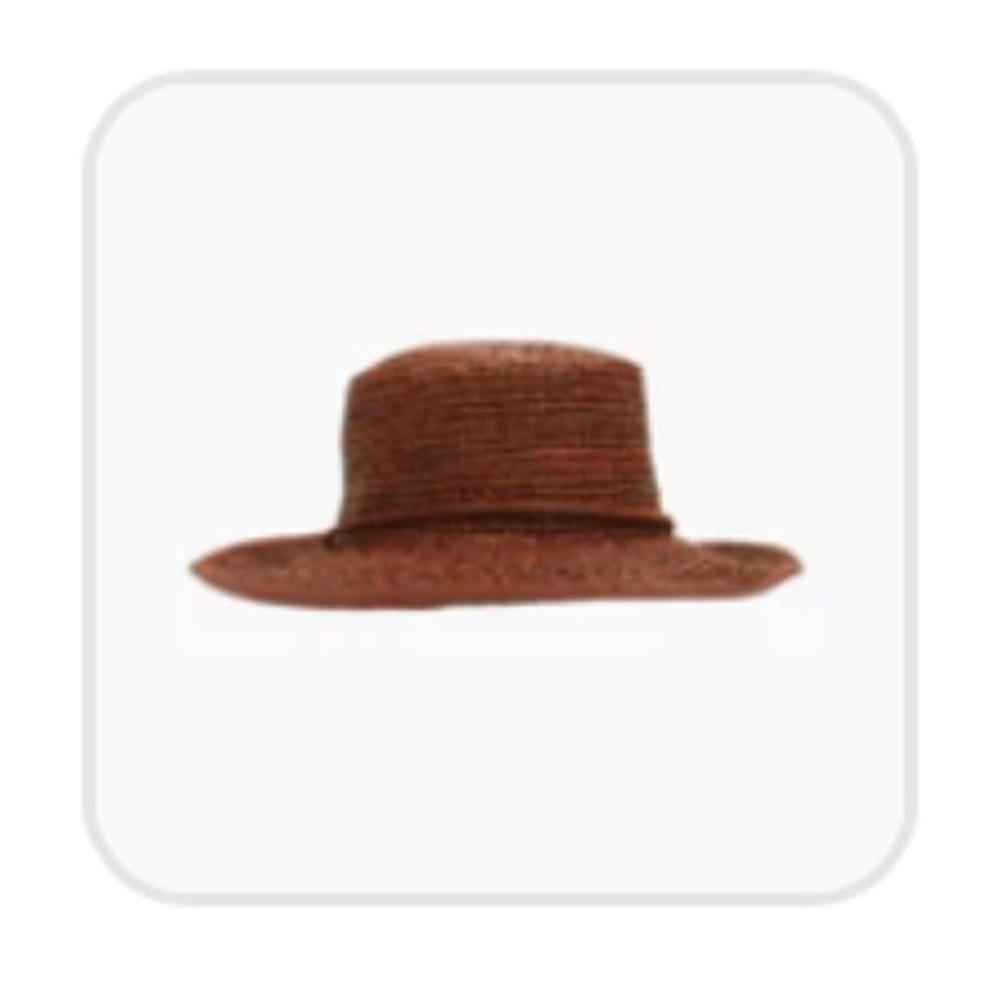 NWT Onia Raffia Boat Hat Straw Rope Drawstring Tie Under Chin Paprika Purple Red